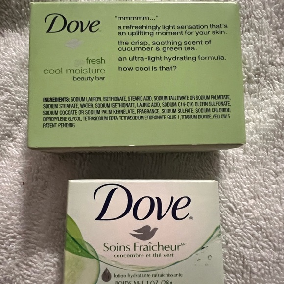 DOVE COOL MOISTURE CUCUMBER BEAUTY BAR SOAP (1) - 2.6 Oz/ (1) 1 Oz- NEW IN BOX - Picture 4 of 4
